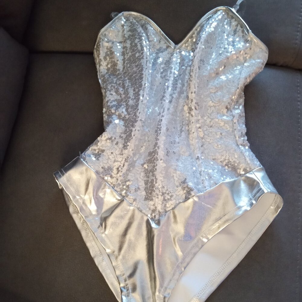 Silver sequin bodysuit